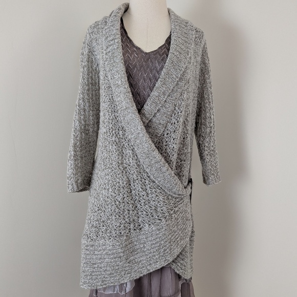 *Free with Purchase* Asymmetrical Knit Sweater Penningtons 3/4 Sleeve Relaxed - Picture 8 of 8